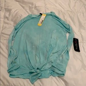 loose tie died long sleeve shirt